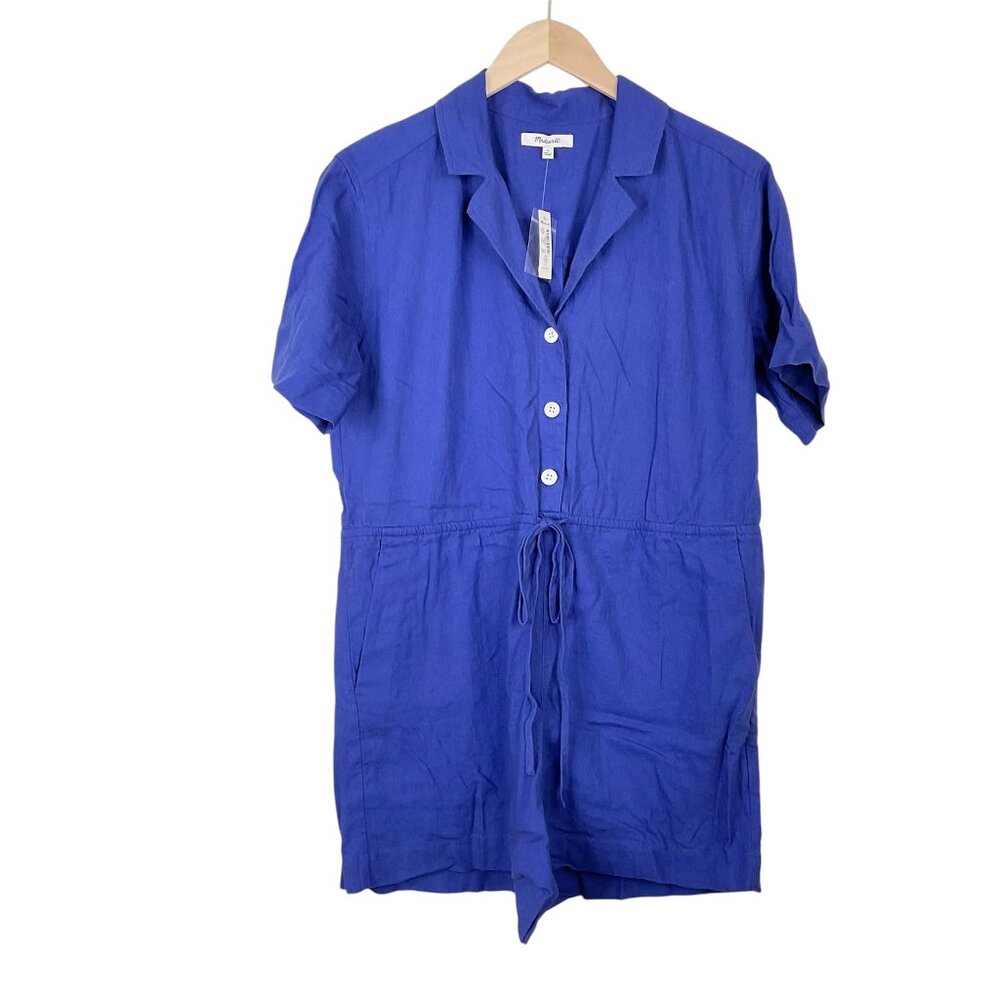 Madewell Short Sleeve Linen Shorts Romper Size Small